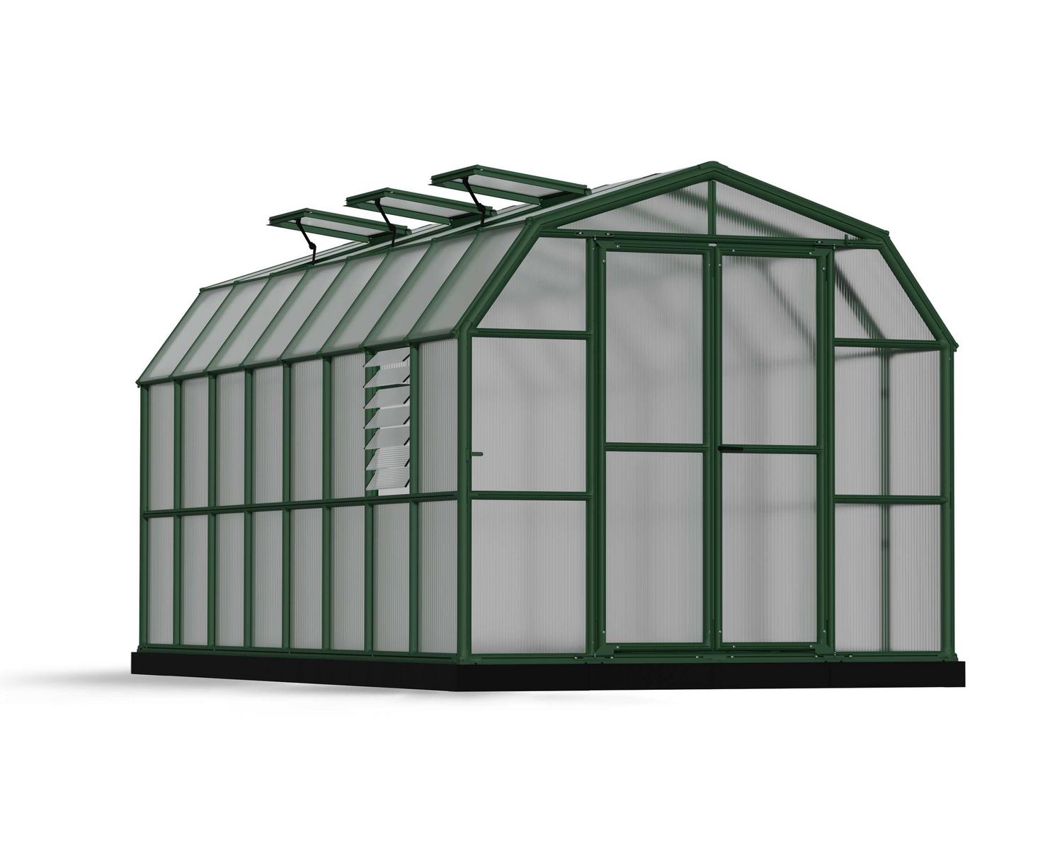 Greenhouses Prestige 8x16 Green Structure & Twinwall Glazing