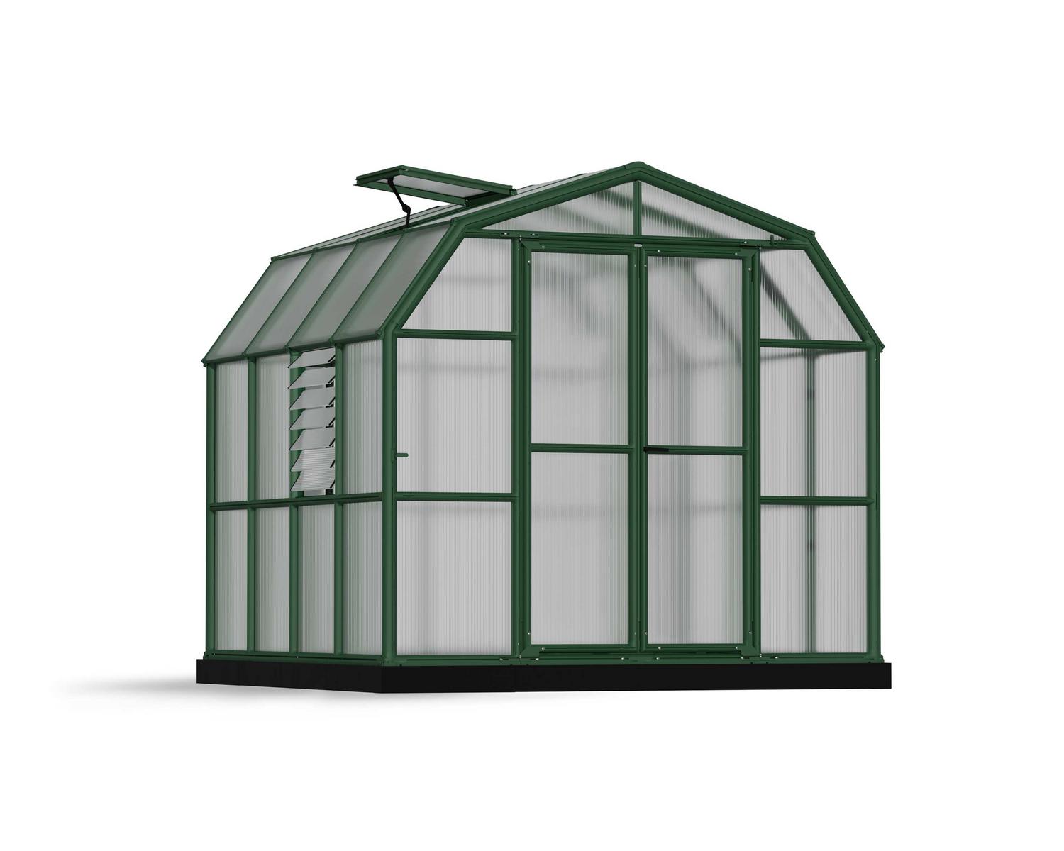 Greenhouse Prestige 8' x 8' Kit - Green Structure & Twinwall Glazing
