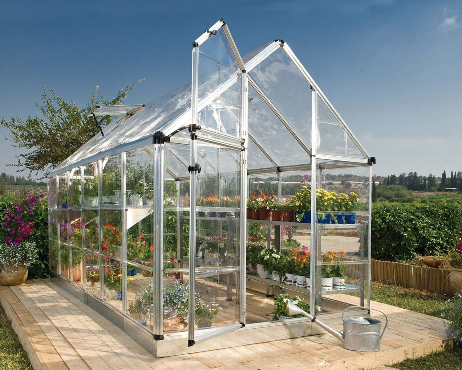 Greenhouse Snap and Grow 6' x 12' - Silver Structure & Clear Glazing