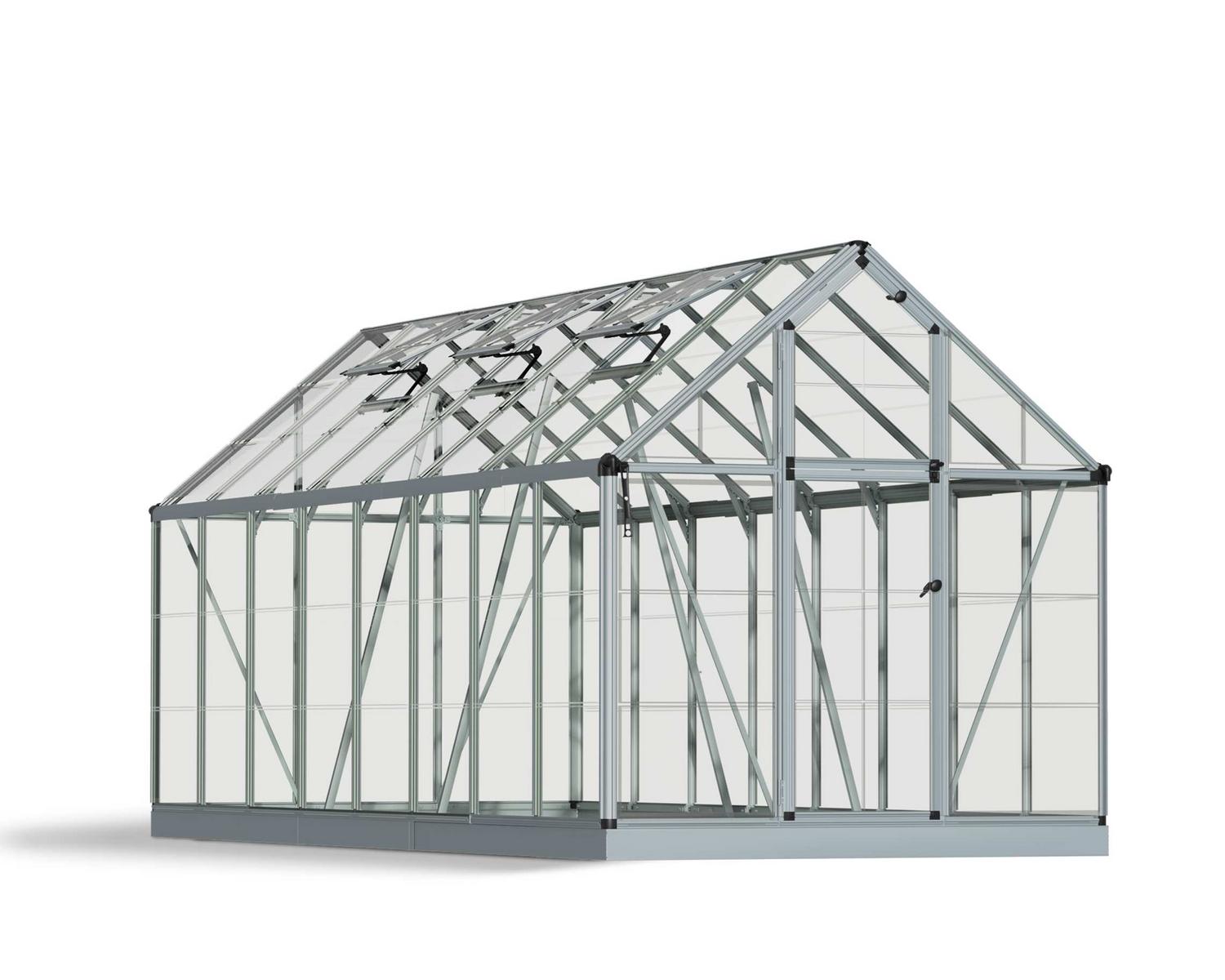 Greenhouse Snap and Grow 6' x 16' Kit - Silver Structure & Clear Glazing