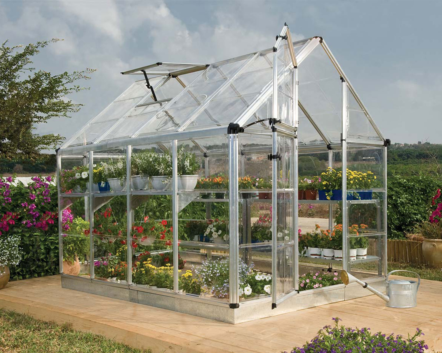 Greenhouse Snap and Grow 6' x 8' Kit - Silver Structure & Clear Glazing