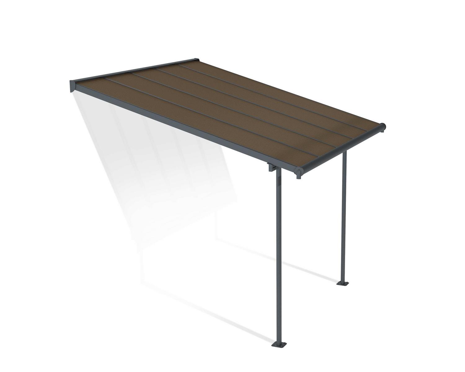 Patio Cover Kit Capri 3 ft. x 3.05 ft. Grey Structure & Bronze Twin Wall Glazing