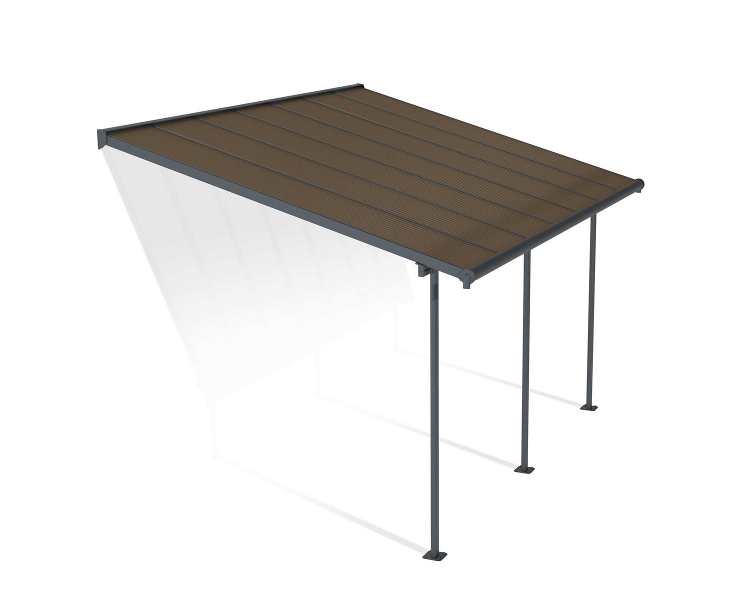 Patio Cover Kit Capri 3 ft. x 4.25 ft. Grey Structure & Bronze Twin Wall Glazing 