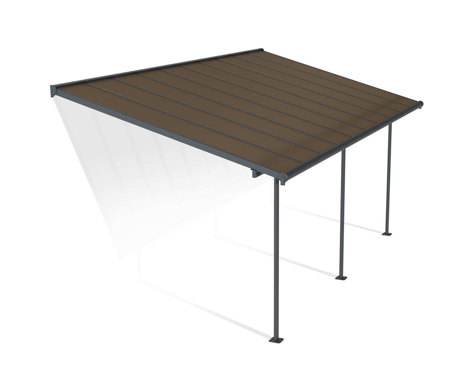 Patio Cover Kit Capri 3 ft. x 6.10 ft. Grey Structure & Bronze Twin Wall Glazing