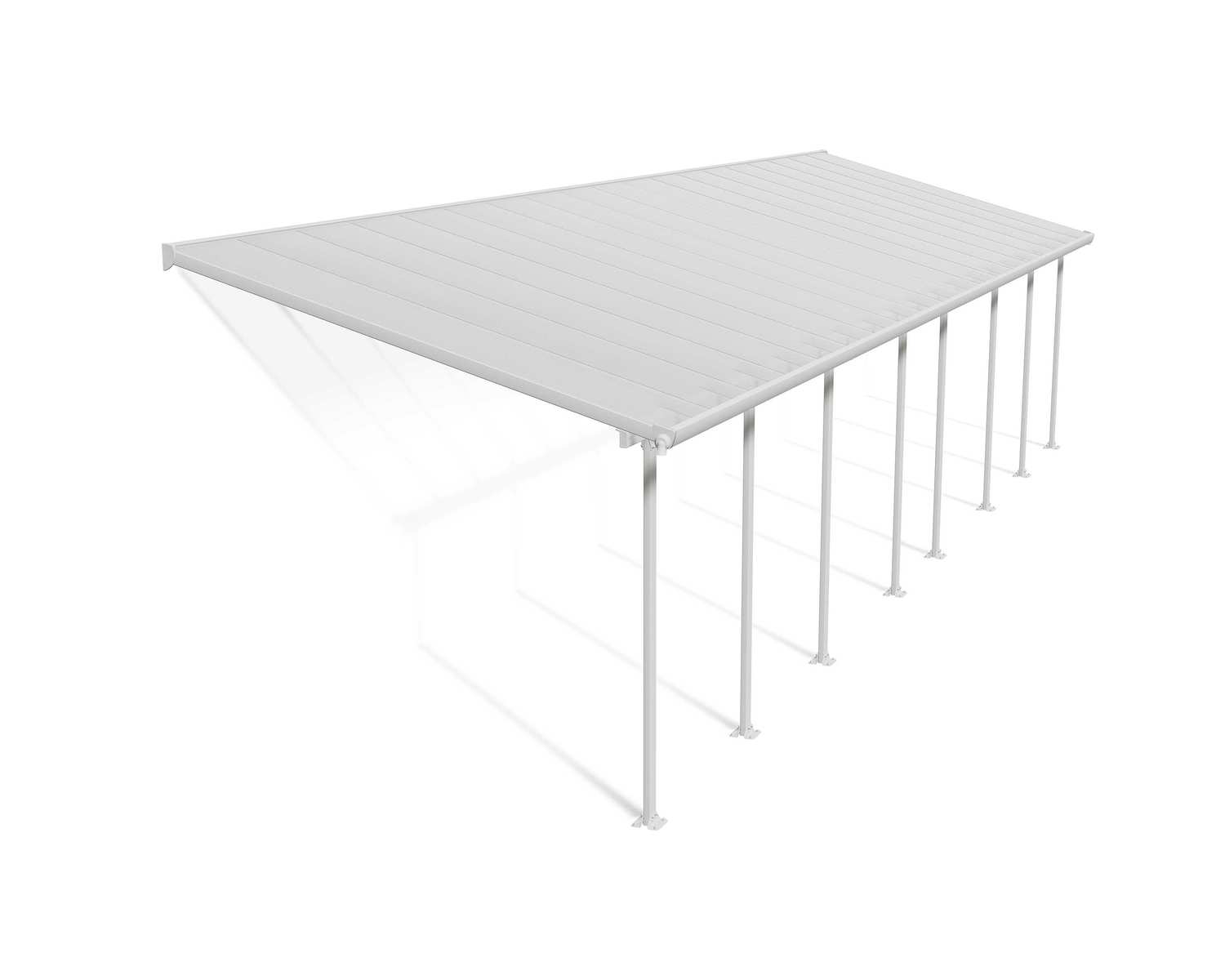 Patio Cover Kit Feria 3 ft. x 10.35 ft. White Structure & Clear Multi Wall Glazing