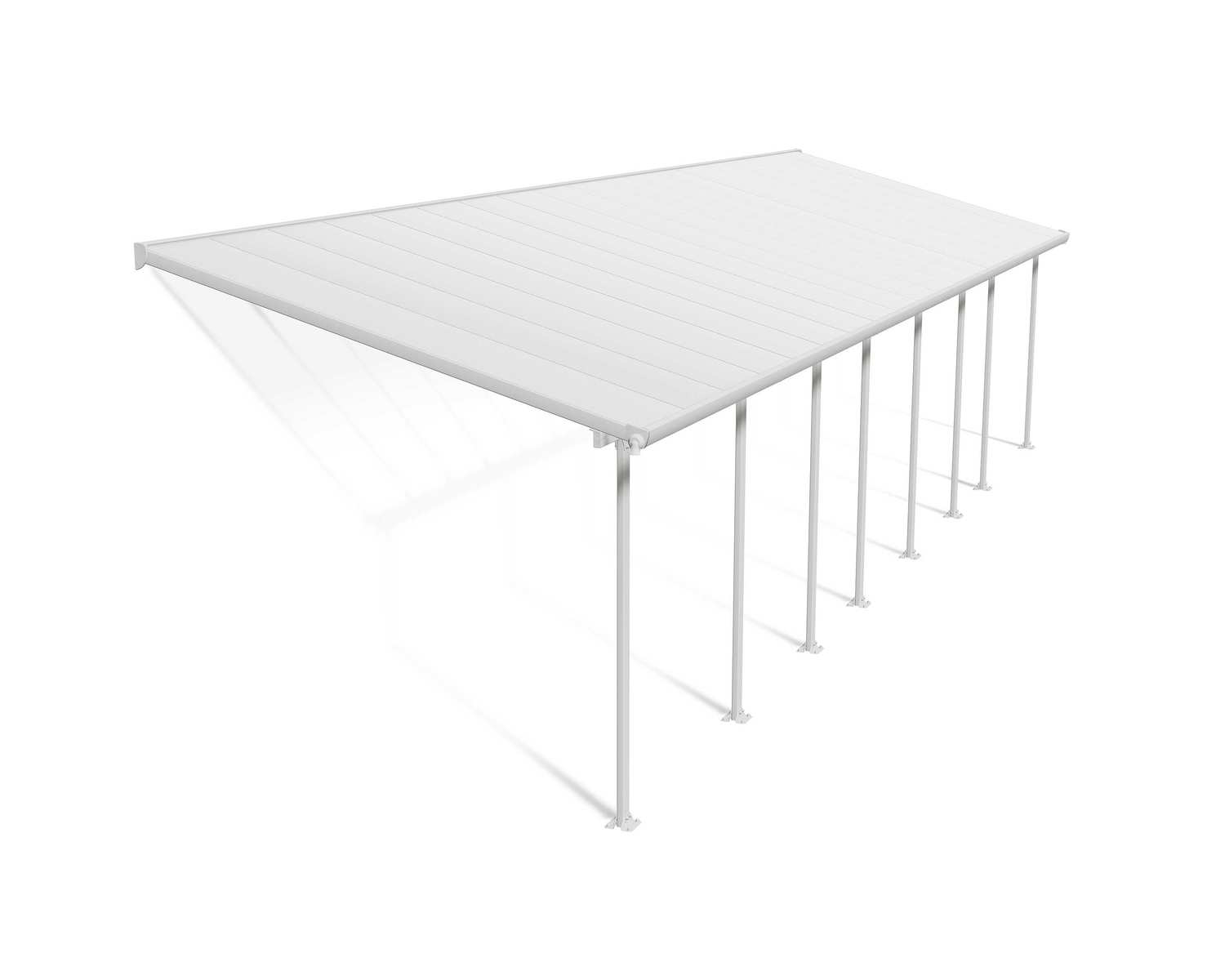 Patio Cover Kit Feria 3 ft. x 11.56 ft. White Structure & White Multi Wall Glazing
