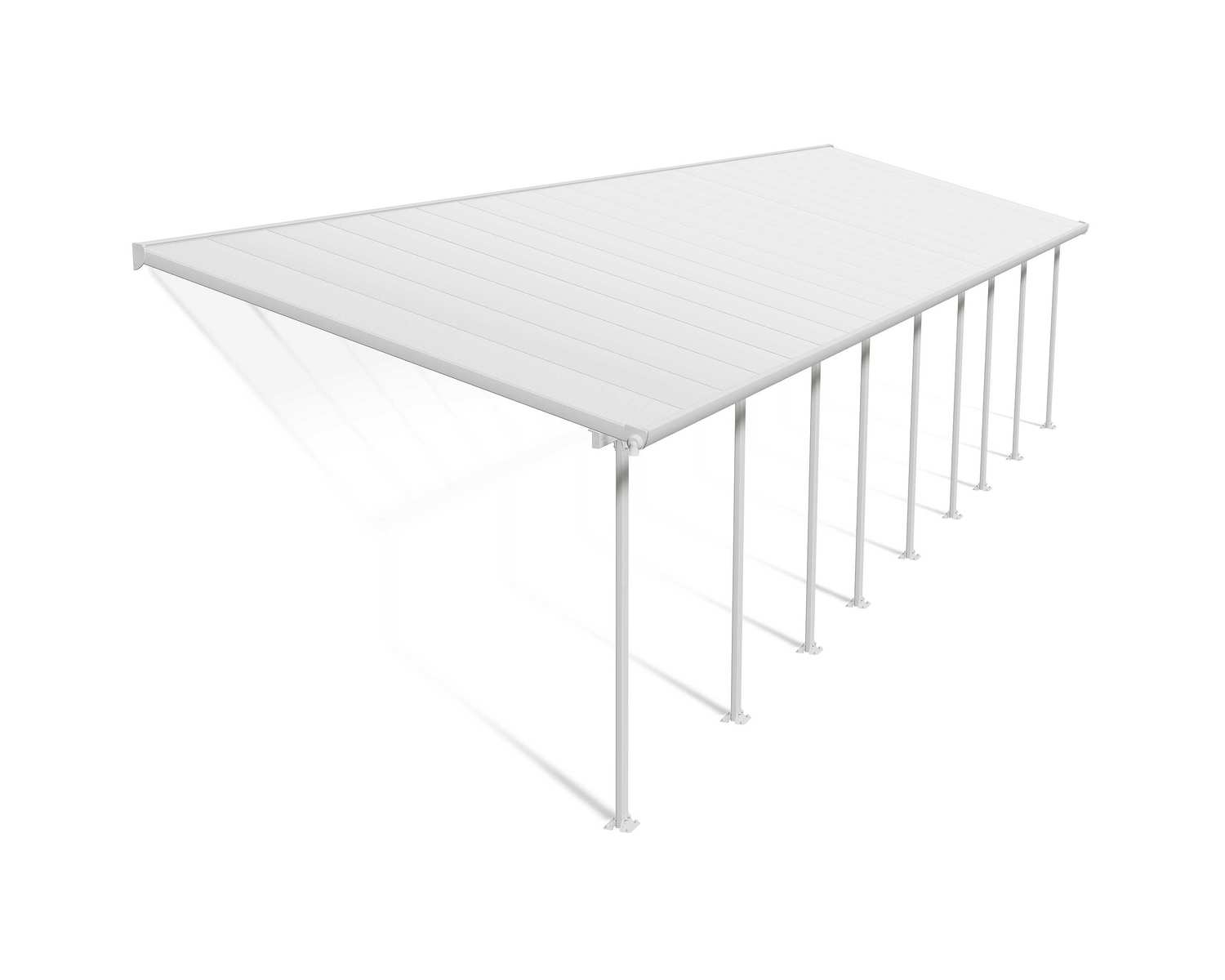 Patio Cover Kit Feria 3 ft. x 12.80 ft. White Structure & White Multi Wall Glazing