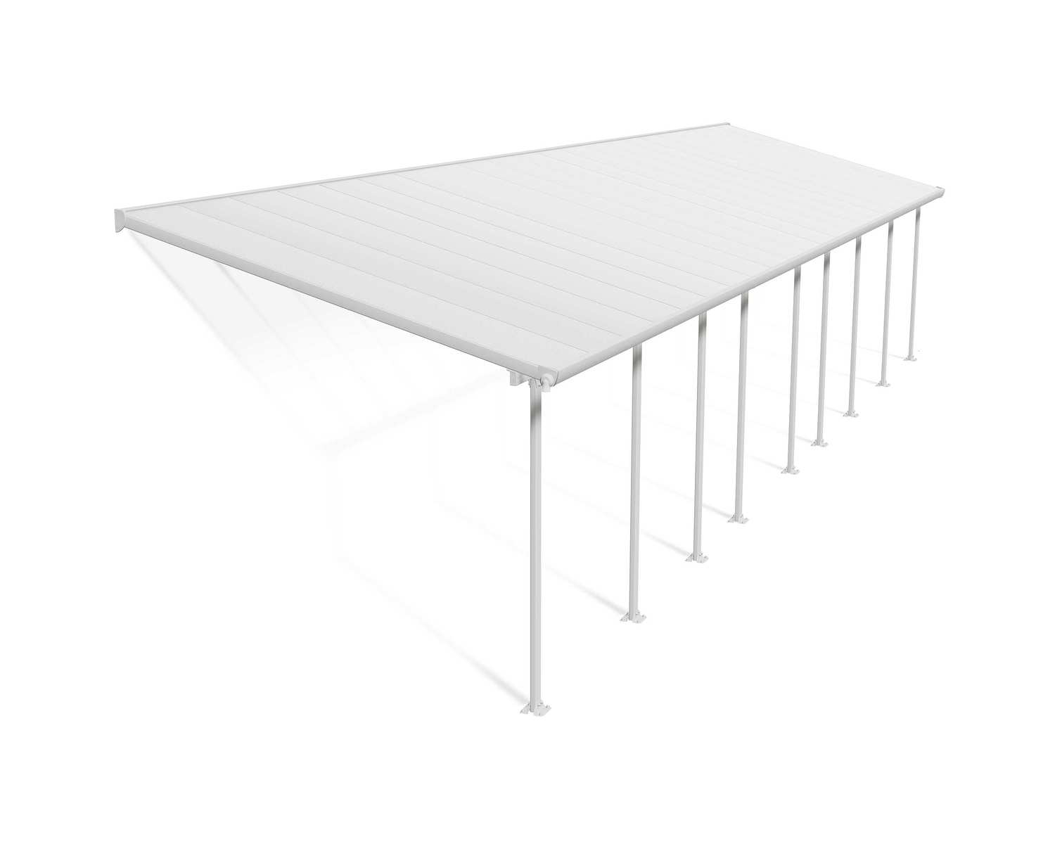 Patio Cover Kit Feria 3 ft. x 13.40 ft. White Structure & White Multi Wall Glazing