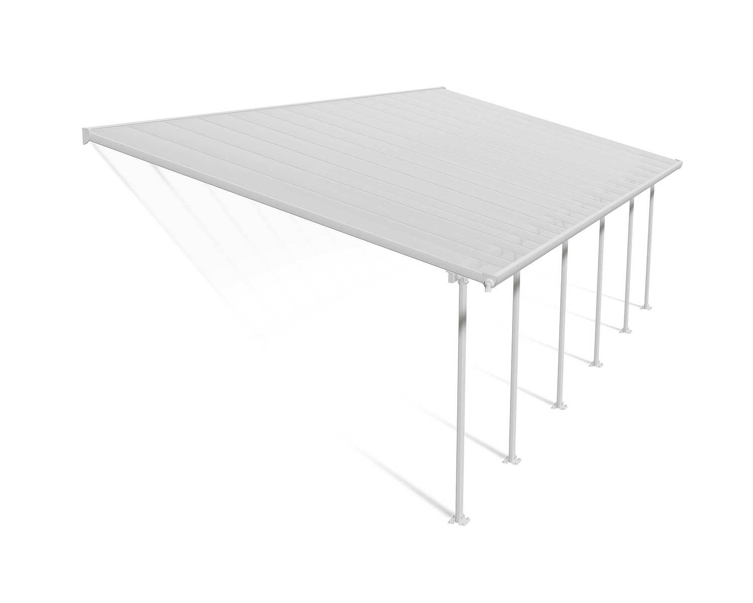Patio Cover Kit Feria 4 ft. x 10.31 ft. White Structure & Clear Multi Wall Glazing
