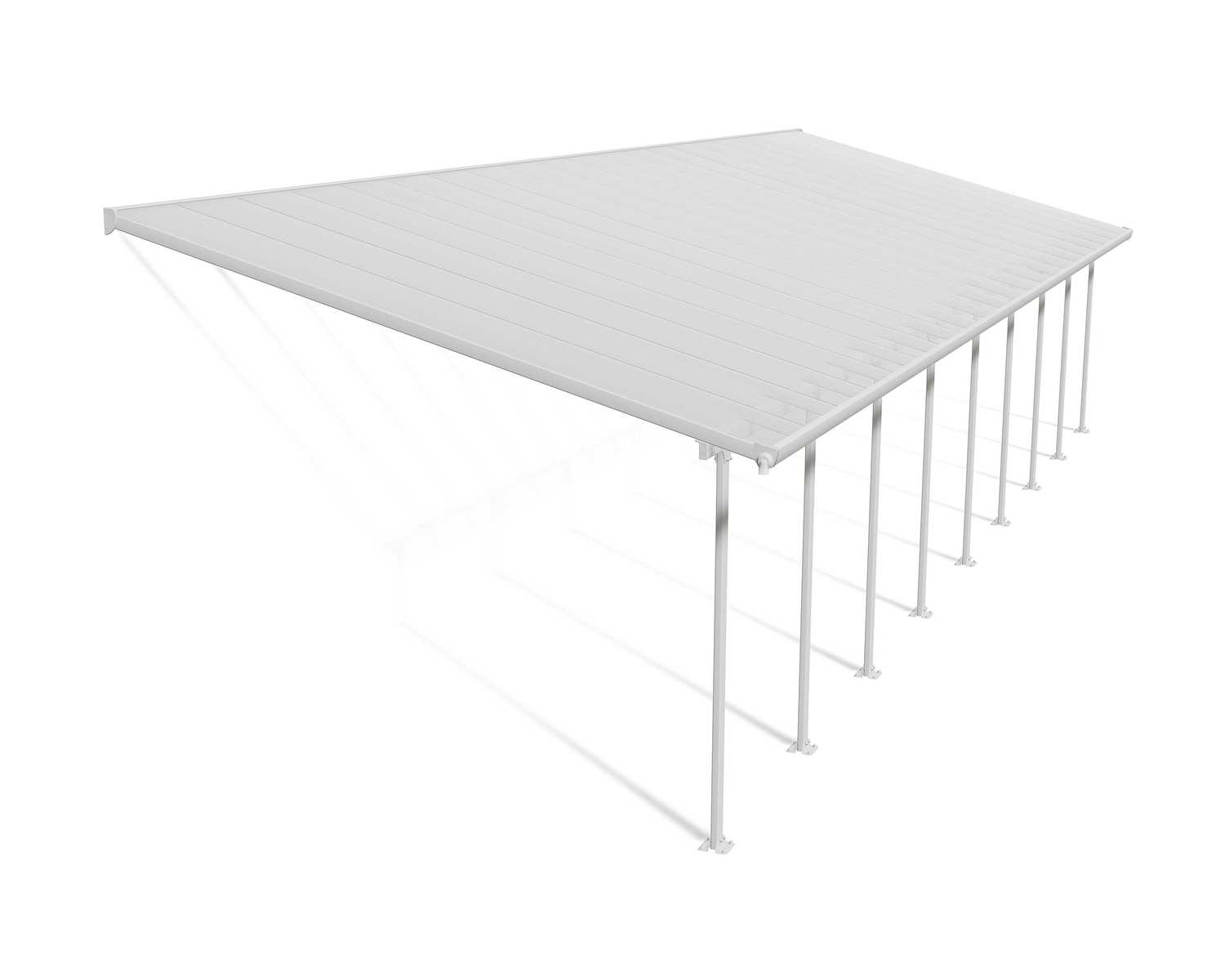 Patio Cover Kit Feria 4 ft. x 12.75 ft. White Structure & Clear Multi Wall Glazing