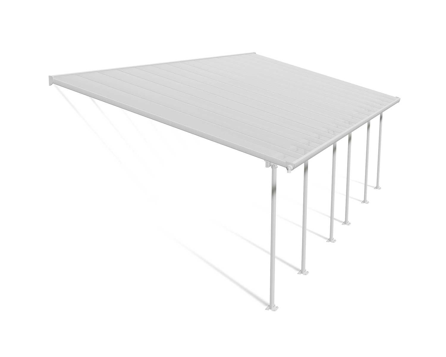Patio Cover Kit Feria 4 ft. x 8.50 ft. White Structure & Clear Multi Wall Glazing