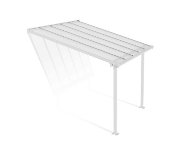 Patio Cover Kit Olympia 3 ft. x 3.05 ft. White Structure & Clear Multi Wall Glazing