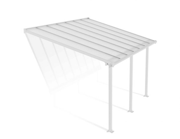 Patio Cover Kit Olympia 3 ft. x 4.25 ft. White Structure & Clear Multi Wall Glazing