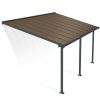 Patio Cover Kit Olympia 3 ft. x 5.46 ft. Grey Structure & Bronze Multi Wall Glazing