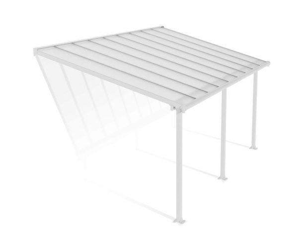 Patio Cover Kit Olympia 3 ft. x 5.46 ft. White Structure & Clear Multi Wall Glazing