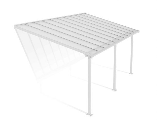 Patio Cover Kit Olympia 3 ft. x 6.10 ft. White Structure & Clear Multi Wall Glazing