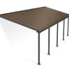 Patio Cover Kit Olympia 3 ft. x 8.50 ft. Grey Structure & Bronze Multi Wall Glazing