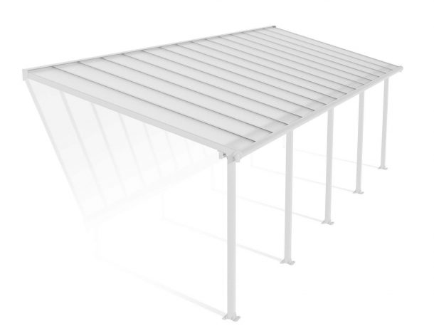 Patio Cover Kit Olympia 3 ft. x 9.15 ft. White Structure & Clear Multi Wall Glazing