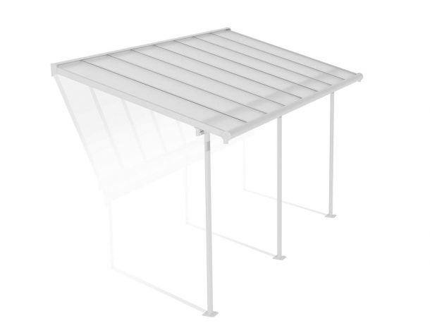 Patio Cover Kit Sierra 2.3 ft. x 4.6 ft. White Structure & Clear Twin Wall Glazing