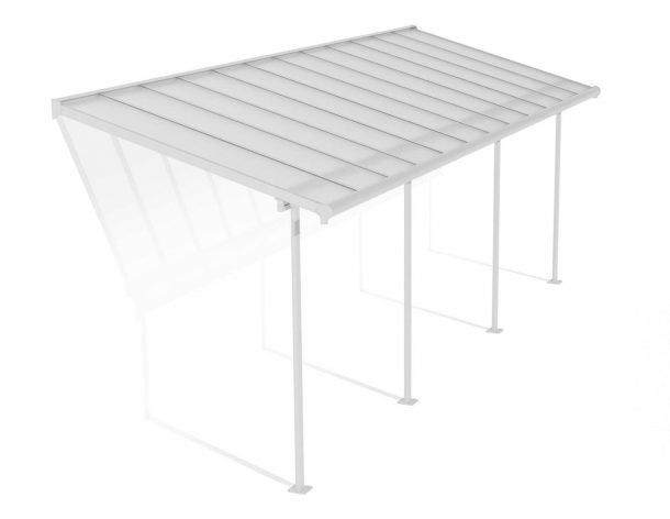 Patio Cover Kit Sierra 2.3 ft. x 6.9 ft. White Structure & Clear Twin Wall Glazing