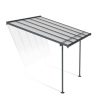 Sierra 10 ft. x 10 ft. Grey Aluminium Patio Cover With 2 Posts, Clear Twin-Wall Polycarbonate Roof Panels.