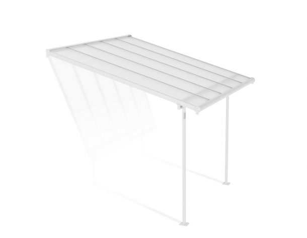 Patio Cover Kit Sierra 3 ft. x 3.05 ft. White Structure & Clear Twin Wall Glazing