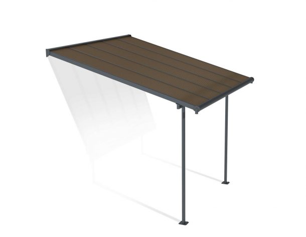 Patio Cover Kit Sierra 3 ft. x 3.05 ft. Grey Structure & Bronze Twin Wall Glazing
