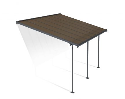 Patio Cover Kit Sierra 3 ft. x 4.25 ft. Grey Structure & Bronze Twin Wall Glazing