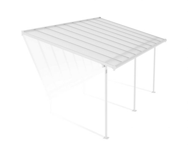Patio Cover Kit Sierra 3 ft. x 5.46 ft. White Structure & Clear Twin Wall Glazing