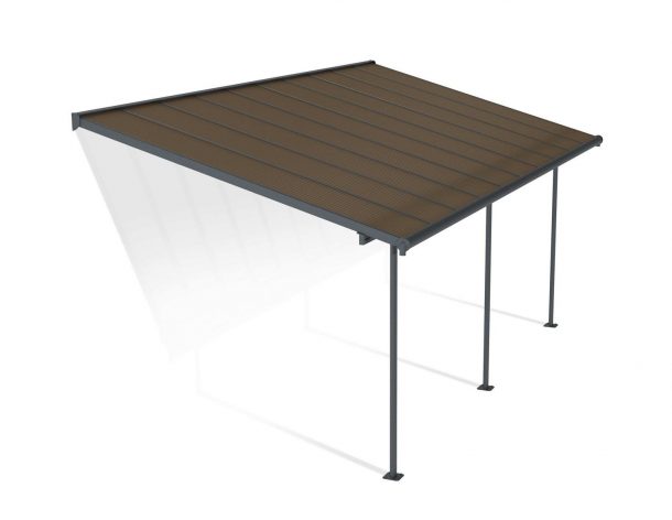 Patio Cover Kit Sierra 3 ft. x 6.10 ft. Grey Structure & Bronze Twin Wall Glazing