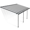 Patio Cover Kit Sierra 3 ft. x 6.10 ft. Grey Structure & Clear Twin Wall Glazing