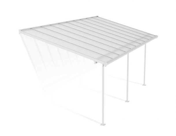 Patio Cover Kit Sierra 3 ft. x 6.10 ft. White Structure & Clear Twin Wall Glazing