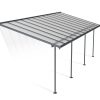 Patio Cover Kit Sierra 3 ft. x 7.30 ft. Grey Structure & Clear Twin Wall Glazing