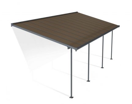 Patio Cover Kit Sierra 3 ft. x 7.30 ft. Grey Structure & Bronze Twin Wall Glazing