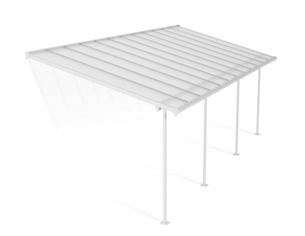 Patio Cover Kit Sierra 3 ft. x 7.30 ft. White Structure & Clear Twin Wall Glazing