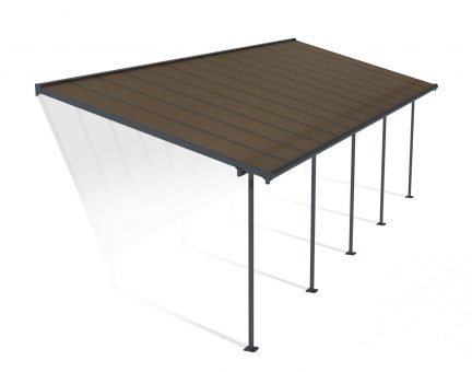 Patio Cover Kit Sierra 3 ft. x 8.50 ft. Grey Structure & Bronze Twin Wall Glazing