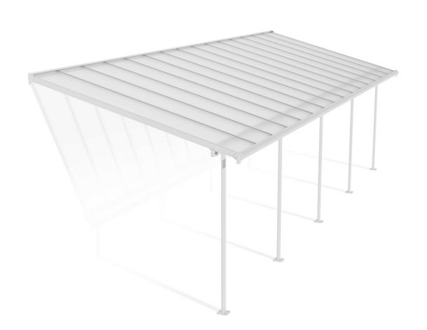Patio Cover Kit Sierra 3 ft. x 9.15 ft. White Structure & Clear Twin Wall Glazing