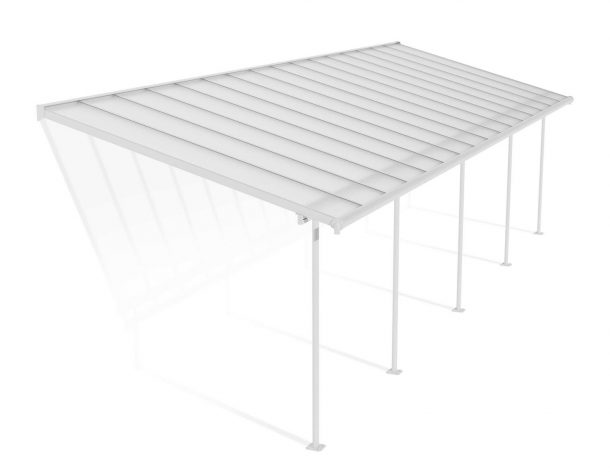 Patio Cover Kit Sierra 3 ft. x 9.71 ft. White Structure & Clear Twin Wall Glazing