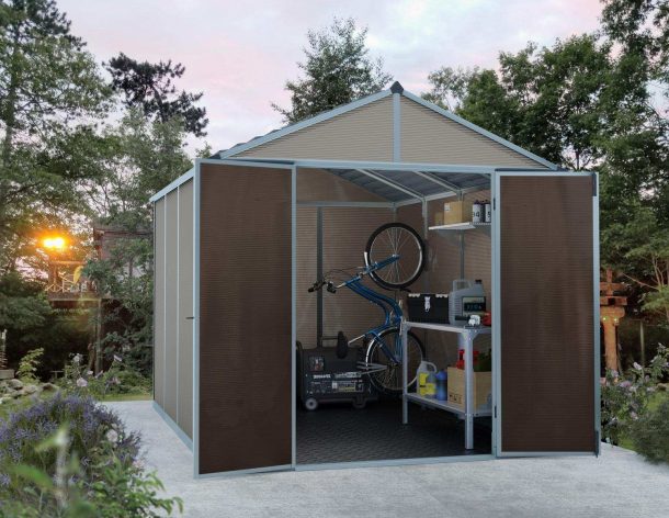 Tan Plastic Shed Rubicon 8 ft. x 10 ft.