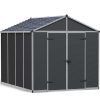 Plastic Shed Rubicon 8 ft. x 10 ft. with Dark Grey Polycarbonate Multiwall & Aluminium Frame