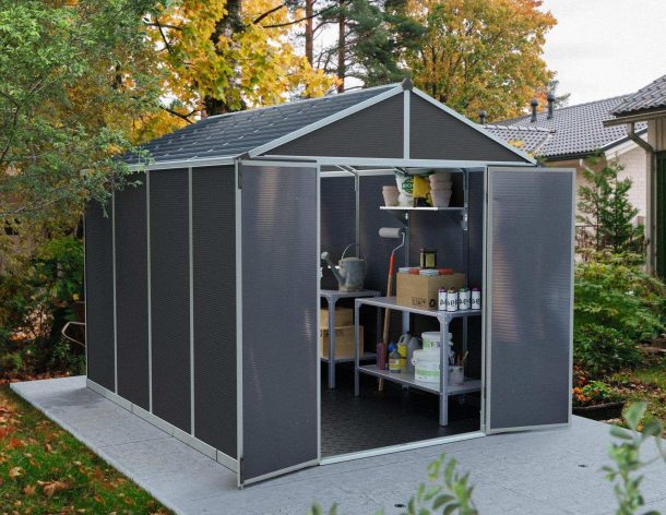 Grey Plastic Shed Rubicon 8 ft. x 10 ft.