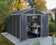 Rubicon 8' x 10' Garden Plastic Shed with Open Doors Dark Grey Polycarbonate Walls and Aluminium Frame